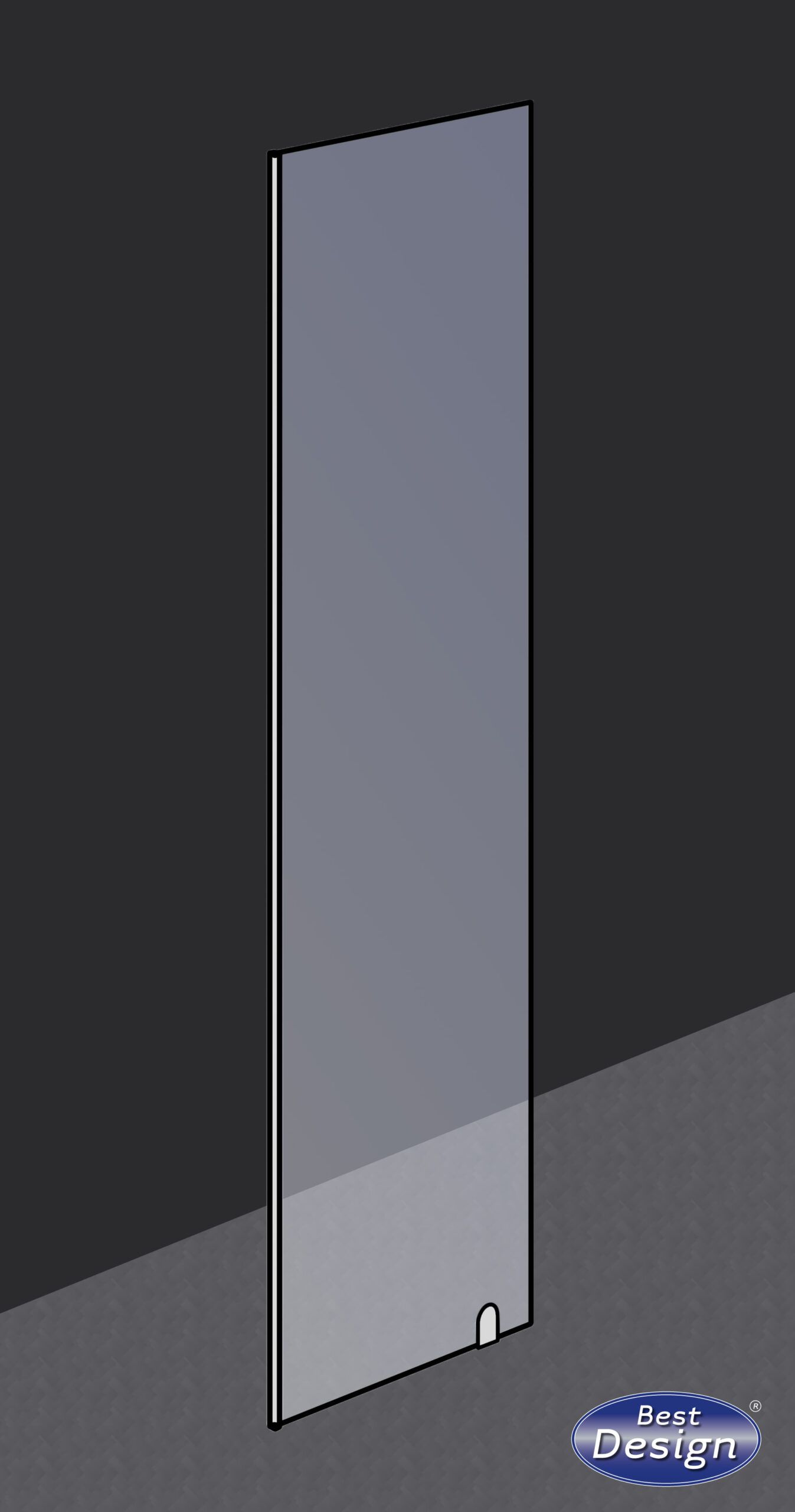 glaswand 40 cm t.b.v. inloopdouchewand