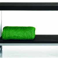 Houten Bank verwerkt in RVS frame