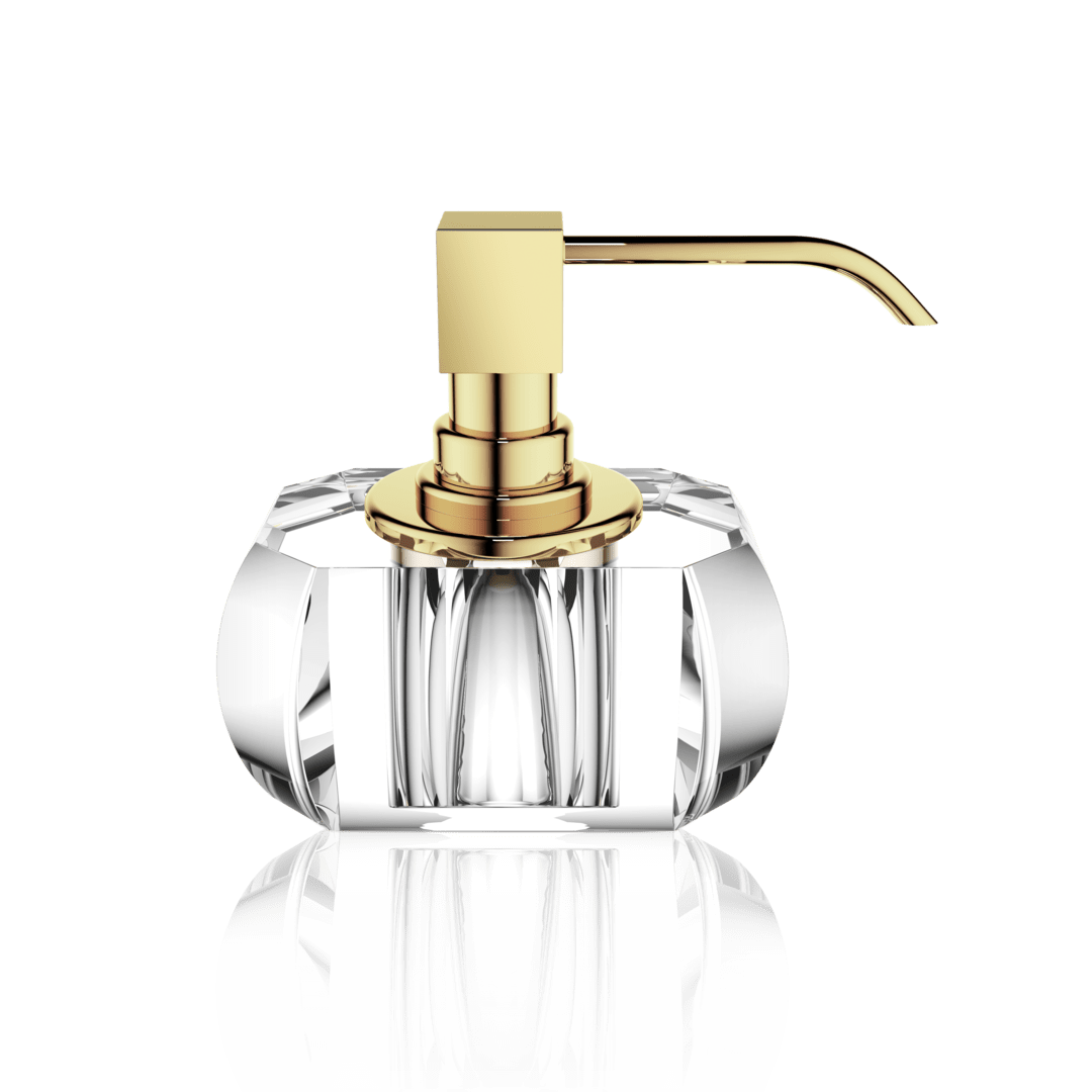 Zeepdispenser geb.goud helder kristal