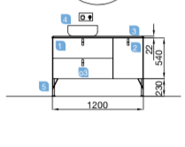 design meubel 120 cm night blue - Afbeelding 2